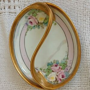 Antique Hand Painted Trinket Dish  Artist Signed